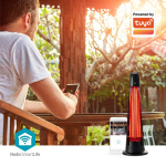 Nedis SmartLife Patio lämmitin | Wi-Fi | 1200 W | 2 Lämpöasetusta | Oskillaatio | Kaatumissuoja | IP24 | Musta
