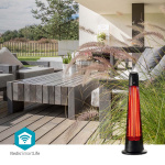 Nedis SmartLife Patio lämmitin | Wi-Fi | 1200 W | 2 Lämpöasetusta | Oskillaatio | Kaatumissuoja | IP24 | Musta