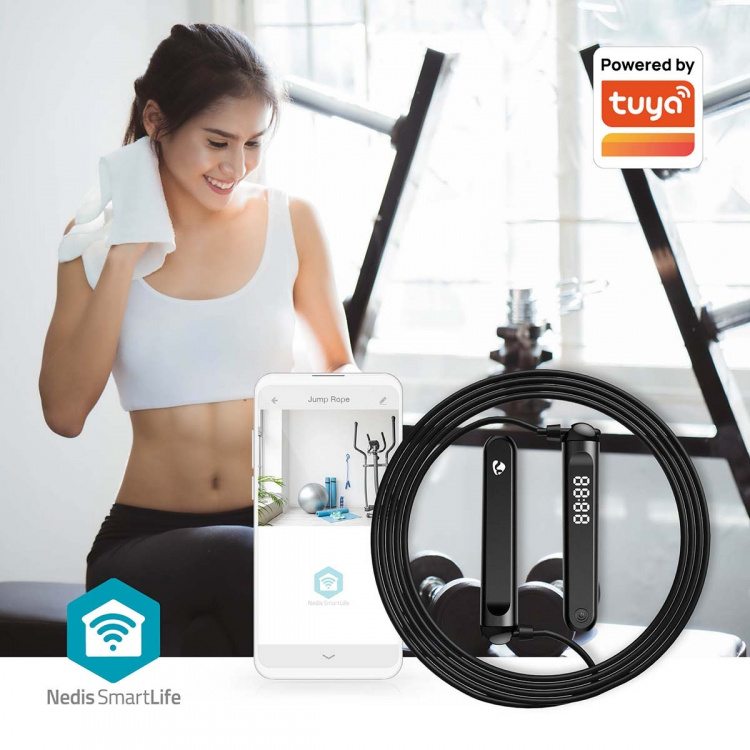 Nedis SmartLife Ulkoliikunta | Bluetooth® | Dual Hall sensor | LED | PVC | 3.00 m | Kiristysnyörilaukku / Langattomat pallot | Musta