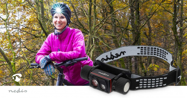 Nedis LED otsalamppu | Paristokäyttöinen / USB Virta | 3.7 V DC | Paristot sisältyvät | Ladattava | Nimellisvaloteho: 1000 lm | Valoalue: 180 m Nedis LED otsalamppu | Paristokäyttöinen / USB Virta | 3.7 V DC | Paristot sisältyvät | Ladattava | Nimellisvaloteho: 1000 lm | Valoalue: 180 m