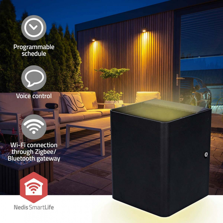 Nedis Smartlife Outdoor Light | 2 x 270 lm | Zigbee 3.0 | 12 + 4 W | Lämmin Valkoinen / RGB | 2700 K | Alumiini | Android™ / IOS Nedis Smartlife Outdoor Light | 2 x 270 lm | Zigbee 3.0 | 12 + 4 W | Lämmin Valkoinen / RGB | 2700 K | Alumiini | Android™ / IOS