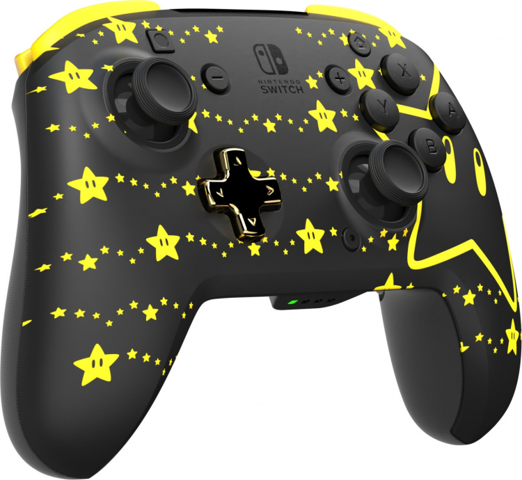 PDP Gaming Rematch Glow Wireless Controller -langaton peliohjain, Mario Stars, Switch PDP Gaming Rematch Glow Wireless Controller -langaton peliohjain, Mario Stars, Switch