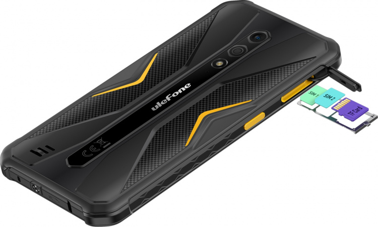 Ulefone Armor X12 Pro -puhelin, 64/4 Gt, musta/oranssi