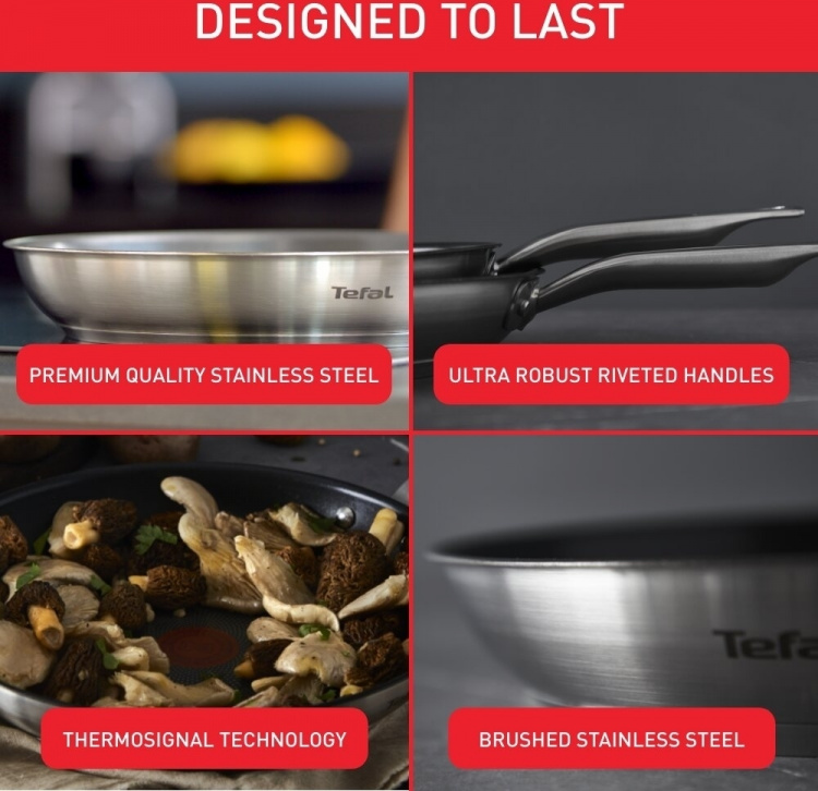 Tefal Virtuoso -paistinpannu 24 cm, ruostumaton teräs Tefal Virtuoso -paistinpannu 24 cm, ruostumaton teräs