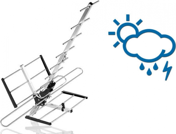One for All SV9357-5G UHF/VHF -ulkoantenni 10-15 dB vahvistuksella ja LTE-suodattimella