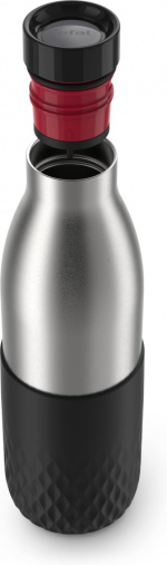 Tefal Bludrop Sleeve -juomapullo, 0,7 L, musta/teräs