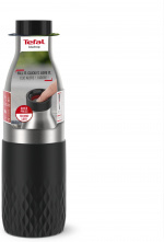 Tefal Bludrop Sleeve -juomapullo, 0,7 L, musta/teräs