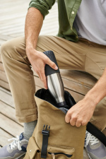 Tefal Bludrop Sleeve -juomapullo, 0,7 L, musta/teräs