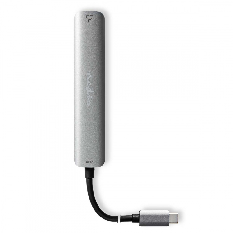 Nedis USB N Moniporttisovitin | 5-in-1 | USB 3.2 Gen 1 | USB-C™ Uros | HDMI™ Ulostulo / RJ45 Naaras / 3x USB-A Naaras | 5 Gbps | 0.20 m | Pyöreä | Kullattu | PVC | Antrasiitti | Laatikko