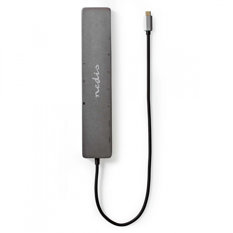 Nedis USB N Moniporttisovitin | 10-in-1 | USB 3.2 Gen 1 | USB-C™ Uros | Micro SD / RJ45 Naaras / SD / 2x HDMI™ / 2x USB-C™ / 3x USB-A Naaras | 0.40 m | Pyöreä | Kullattu | TPE | Antrasiitti | Laatikko Nedis USB N Moniporttisovitin | 10-in-1 | USB 3.2 Gen 1 | USB-C™ Uros | Micro SD / RJ45 Naaras / SD / 2x HDMI™ / 2x USB-C™ / 3x USB-A Naaras | 0.40 m | Pyöreä | Kullattu | TPE | Antrasiitti | Laatikko