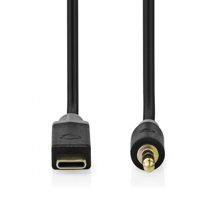 Nedis USB-C™ Sovitin | USB 2.0 | USB-C™ Uros | 3.5 mm uros | 1.00 m | Pyöreä | Kullattu | PVC | Musta | Laatikko Nedis USB-C™ Sovitin | USB 2.0 | USB-C™ Uros | 3.5 mm uros | 1.00 m | Pyöreä | Kullattu | PVC | Musta | Laatikko