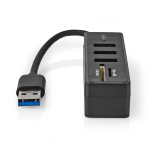 Nedis USB-keskitin | USB-A Male | 3x USB A Female | 5-Porttinen port(s) | USB 3.2 Gen 1 | USB Virta | 5 Gbps | SD & MicroSD
