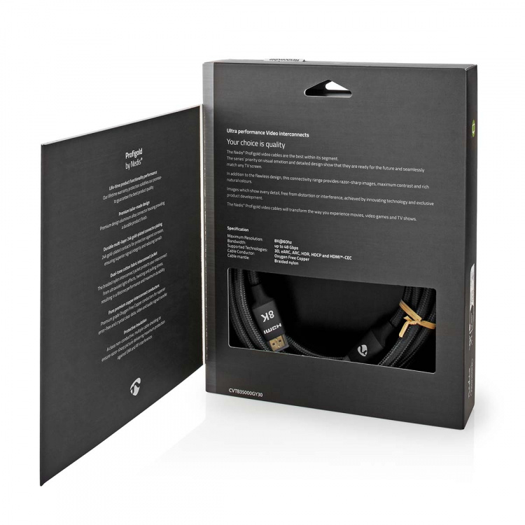 Nedis Ultra High Speed HDMI ™ -kaapeli | HDMI™ liitin | HDMI™ liitin | 8K@60Hz | 48 Gbps | 3.00 m | Pyöreä | 6.7 mm | Gun Metal Harmaa | Laatikko kannella ja ikkunalla Nedis Ultra High Speed HDMI ™ -kaapeli | HDMI™ liitin | HDMI™ liitin | 8K@60Hz | 48 Gbps | 3.00 m | Pyöreä | 6.7 mm | Gun Metal Harmaa | Laatikko kannella ja ikkunalla