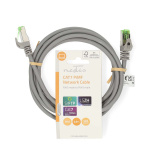 Nedis CAT7 verkkokaapeli | S/FTP | RJ45 uros | RJ45 uros | 2.00 m | Snagless | Pyöreä | LSZH | Harmaa | Label