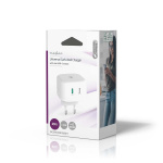 Nedis Seinälaturi | 45 W | GaN | PD3.0 45W | Pikalataus-toiminto | 2.25 A / 3.0 A | Lähtöliitäntöjen määrä: 2 | 2x USB-C™ | Automaattinen Jännitteen Valinta | Valkoinen Nedis Seinälaturi | 45 W | GaN | PD3.0 45W | Pikalataus-toiminto | 2.25 A / 3.0 A | Lähtöliitäntöjen määrä: 2 | 2x USB-C™ | Automaattinen Jännitteen Valinta | Valkoinen