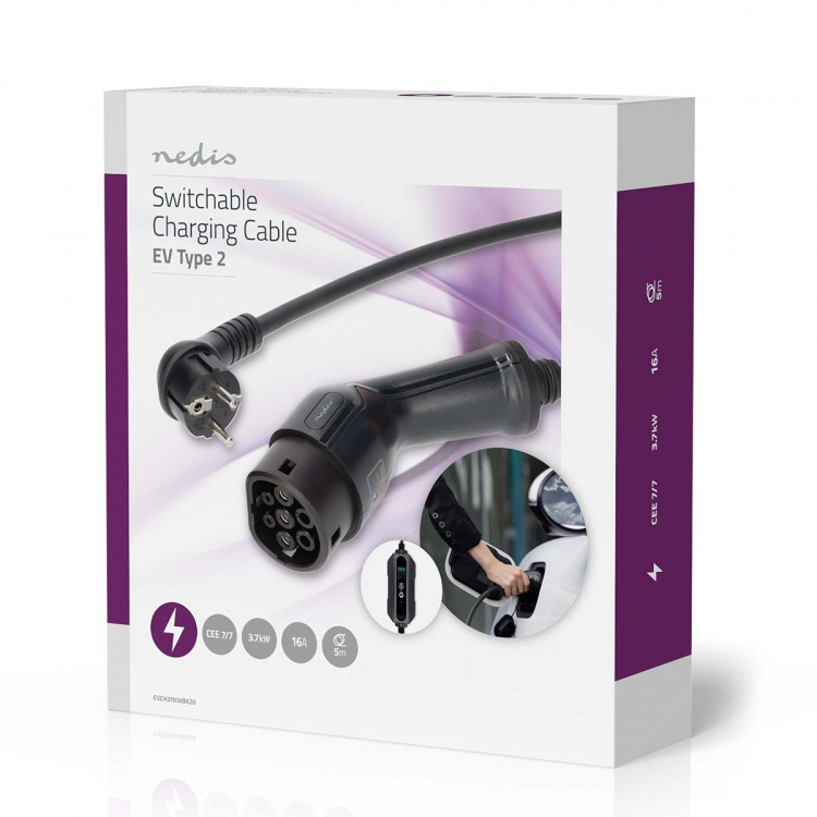 Nedis Kannettava sähköautolaturi | AT-N05V3V3-F 3G1.5 | 1380 / 2300 / 3680 W | 6 / 8 / 10 / 13 / 16 A | 1 Phase | 5.00 m | Musta | Pakkaus Nedis Kannettava sähköautolaturi | AT-N05V3V3-F 3G1.5 | 1380 / 2300 / 3680 W | 6 / 8 / 10 / 13 / 16 A | 1 Phase | 5.00 m | Musta | Pakkaus