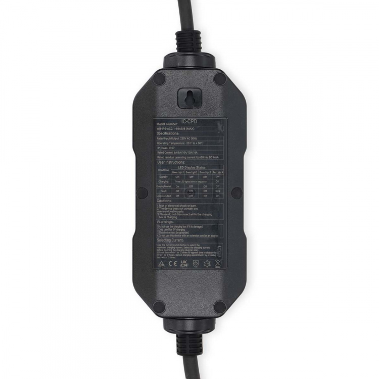 Nedis Kannettava sähköautolaturi | AT-N05V3V3-F 3G1.5 | 1380 / 2300 / 3680 W | 6 / 8 / 10 / 13 / 16 A | 1 Phase | 5.00 m | Musta | Pakkaus Nedis Kannettava sähköautolaturi | AT-N05V3V3-F 3G1.5 | 1380 / 2300 / 3680 W | 6 / 8 / 10 / 13 / 16 A | 1 Phase | 5.00 m | Musta | Pakkaus