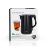 Nedis Vedenkeitin | 1.5 l | Muovi | Musta | Pyörivä 360 astetta | Piilotettu lämmityselementti | Strix® ohjain | Tyhjäksi kiehumisen suoja