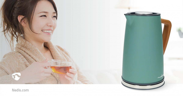 Nedis Vedenkeitin | 1.7 l | Soft-Touch | Vihreä | Pyörivä 360 astetta | Piilotettu lämmityselementti | Strix® ohjain | Tyhjäksi kiehumisen suoja Nedis Vedenkeitin | 1.7 l | Soft-Touch | Vihreä | Pyörivä 360 astetta | Piilotettu lämmityselementti | Strix® ohjain | Tyhjäksi kiehumisen suoja
