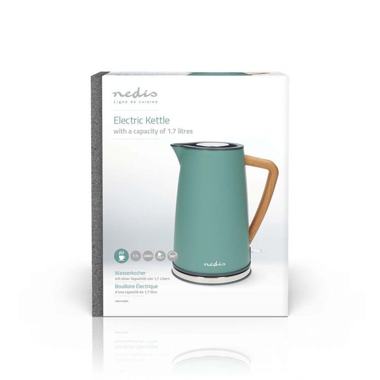 Nedis Vedenkeitin | 1.7 l | Soft-Touch | Vihreä | Pyörivä 360 astetta | Piilotettu lämmityselementti | Strix® ohjain | Tyhjäksi kiehumisen suoja Nedis Vedenkeitin | 1.7 l | Soft-Touch | Vihreä | Pyörivä 360 astetta | Piilotettu lämmityselementti | Strix® ohjain | Tyhjäksi kiehumisen suoja