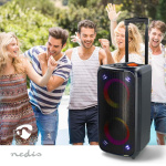 Nedis Bluetooth® Party Speaker | Suurin akun toistoaika: 5 tuntia | 240 W | Kantokahva | Juhlavalot | Taajuuskorjain | Musta / Oranssi Nedis Bluetooth® Party Speaker | Suurin akun toistoaika: 5 tuntia | 240 W | Kantokahva | Juhlavalot | Taajuuskorjain | Musta / Oranssi