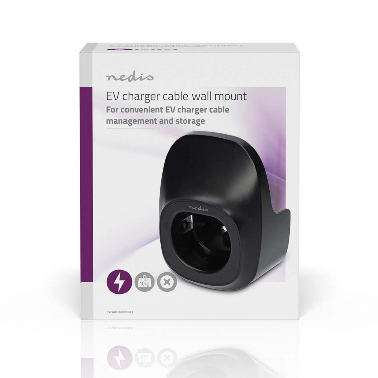Nedis Sähköajoneuvojen tarvikkeet | Varastointi ja järjestäminen | Kaapelin pidike | Musta | Polycarbonate