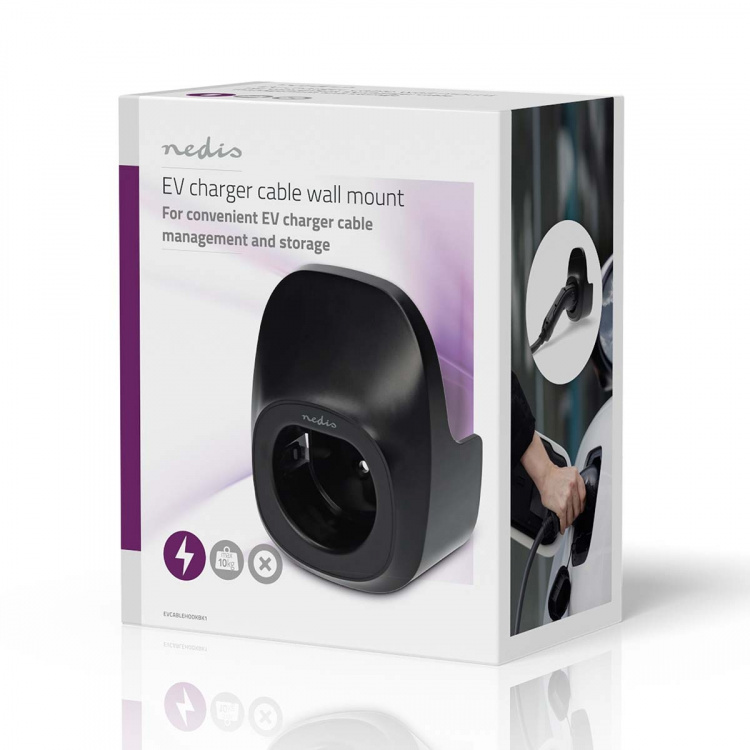 Nedis Sähköajoneuvojen tarvikkeet | Varastointi ja järjestäminen | Kaapelin pidike | Musta | Polycarbonate