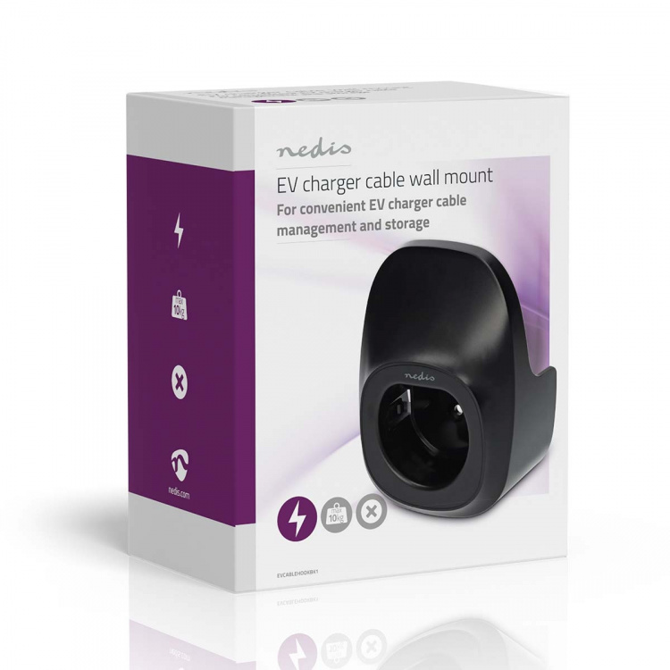 Nedis Sähköajoneuvojen tarvikkeet | Varastointi ja järjestäminen | Kaapelin pidike | Musta | Polycarbonate