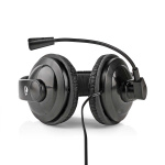 Nedis PC-headset | Over-Ear-kuulokkeet | Stereo | 1x 3.5 mm / 2x 3.5 mm | Kokoontaitettava Mikrofoni | Musta