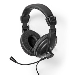 Nedis PC-headset | Over-Ear-kuulokkeet | Stereo | 1x 3.5 mm / 2x 3.5 mm | Kokoontaitettava Mikrofoni | Musta