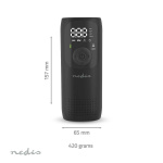 Nedis Ladattava ilmakompressori | 0.1 - 10.3 Bar | Dunlop Venttiili | Toimintatilat: Auto / Moottoripyörä / Polkupyörä / Pallo | Kyllä | Ilmanpainemittari