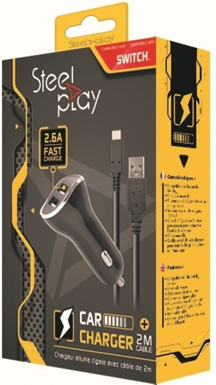 Steelplay Car Charger -autolaturi, Switch