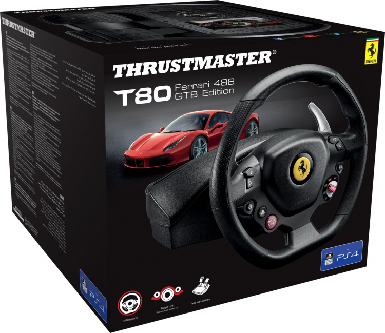 ThrustMaster T80 Ferrari 488 GTB -rattiohjain, PS4 / PS5 / PC ThrustMaster T80 Ferrari 488 GTB -rattiohjain, PS4 / PS5 / PC