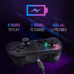 Oniverse OniPad Blackstar -langaton peliohjain, musta, Switch