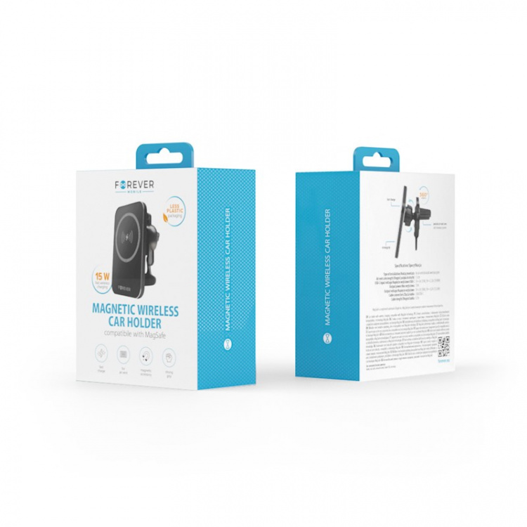 Forever MACH-100 - Autoteline langattomalla latauksella älypuhelimille, 15W, musta Forever MACH-100 - Autoteline langattomalla latauksella älypuhelimille, 15W, musta