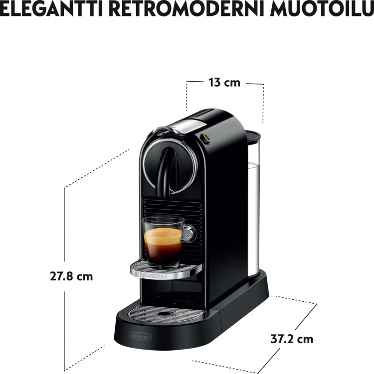 DeLonghi Nespresso Citiz -kapselikeitin, musta DeLonghi Nespresso Citiz -kapselikeitin, musta