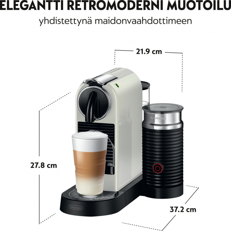 DeLonghi Nespresso Citiz & Milk -kapselikeitin, valkoinen
