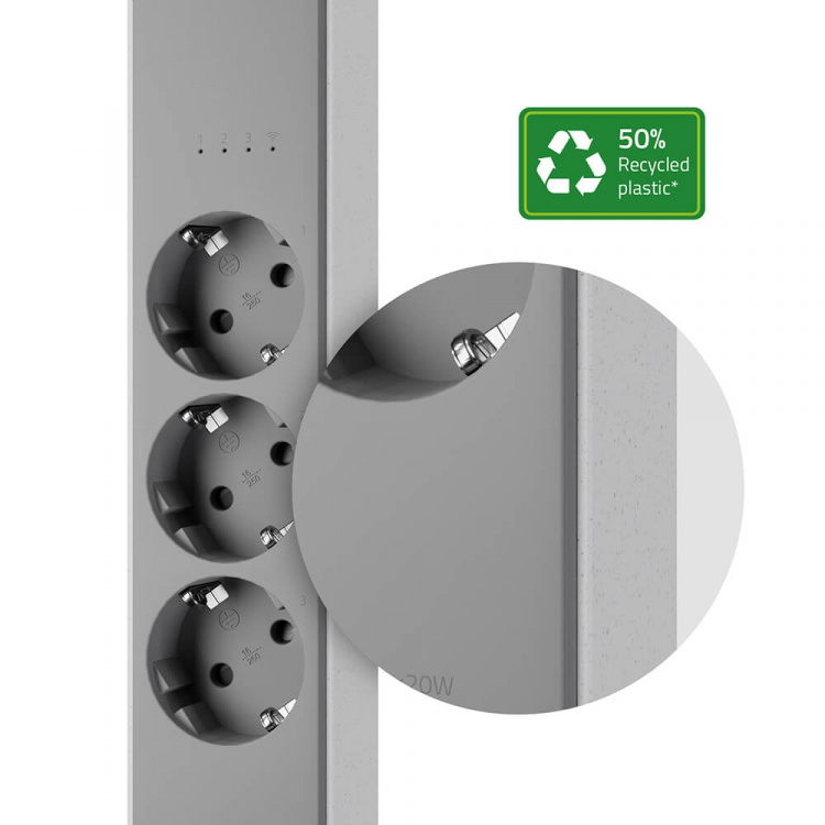 Hombli Smart Power Strip 3-way Grey USB-C & USB-A Hombli Smart Power Strip 3-way Grey USB-C & USB-A