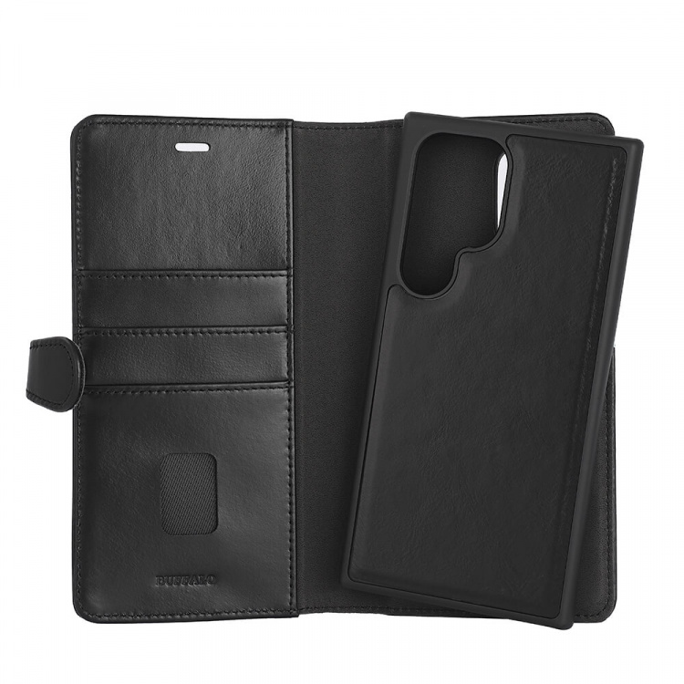 Buffalo 2in1 Wallet Leather 3 card Samsung S24 Ultra 5G Black