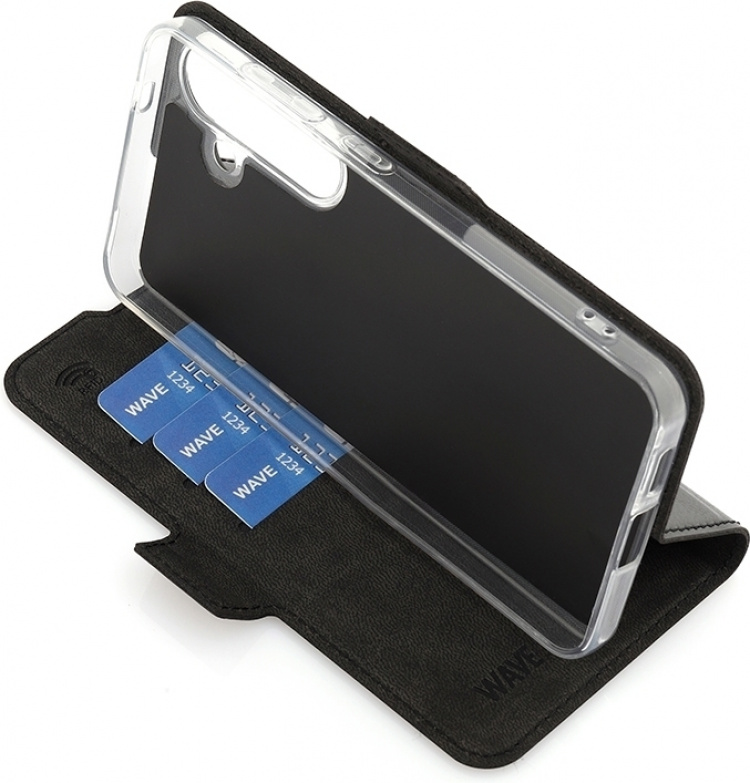 Wave BookCase -suojakuori, Samsung Galaxy S24, musta