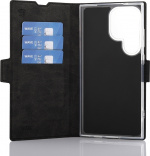 Wave BookCase -suojakuori, Samsung Galaxy S24 Ultra, musta
