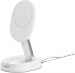 Belkin BoostCharge Pro -taitettava Qi2-latausalusta, valkoinen