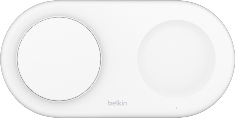 Belkin BoostCharge Pro 2-in-1 -Qi2-latausalusta, valkoinen Belkin BoostCharge Pro 2-in-1 -Qi2-latausalusta, valkoinen