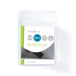 Nedis Stereoäänisovitin | 3.5 mm uros | 3.5 mm naaras | Niklattu | Kulma, 90 ° | Metalli | Musta | 1 kpl | Laatikko