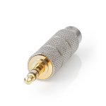 Nedis Stereoäänisovitin | 3.5 mm uros | 6.35 mm naaras | Kullattu | Suora | Metalli | Kulta / Metalli | 1 kpl | Laatikko kannella ja ikkunalla