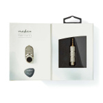 Nedis Stereoäänisovitin | 3.5 mm uros | 6.35 mm naaras | Kullattu | Suora | Metalli | Kulta / Metalli | 1 kpl | Laatikko kannella ja ikkunalla