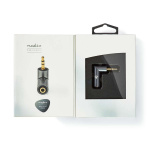 Nedis Stereoäänisovitin | 3.5 mm uros | 3.5 mm naaras | Kullattu | Suora | Metalli | Gun Metal Harmaa / Kulta | 1 kpl | Laatikko kannella ja ikkunalla