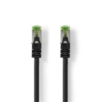 Nedis CAT7 verkkokaapeli | S/FTP | RJ45 uros | RJ45 uros | 1.00 m | Snagless | Pyöreä | LSZH | Musta | Label