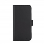 DELTACO Wallet case, 2-in-1, iPhone 15 Pro, magnetic cover, black