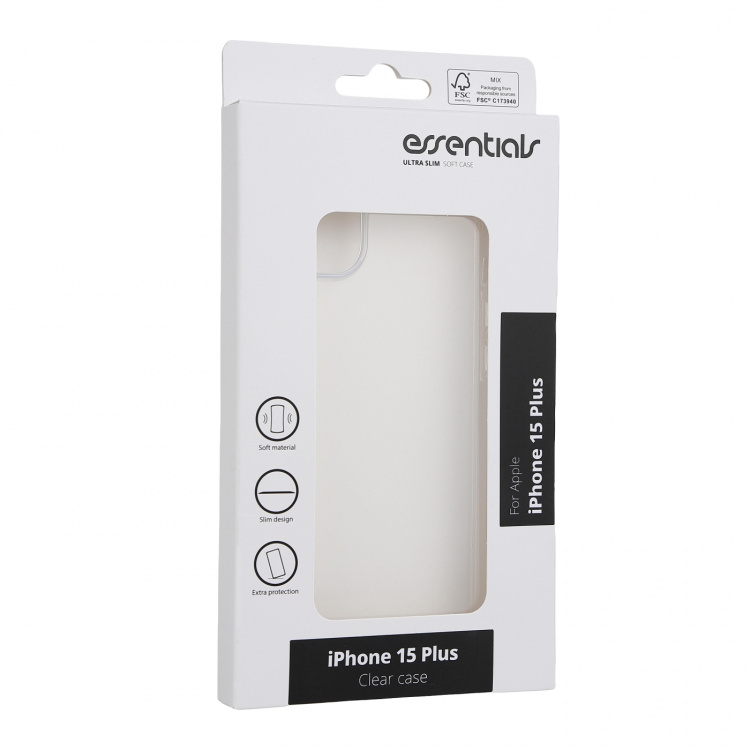 Essentials iPhone 15 Plus TPU back cover, transparent Essentials iPhone 15 Plus TPU back cover, transparent